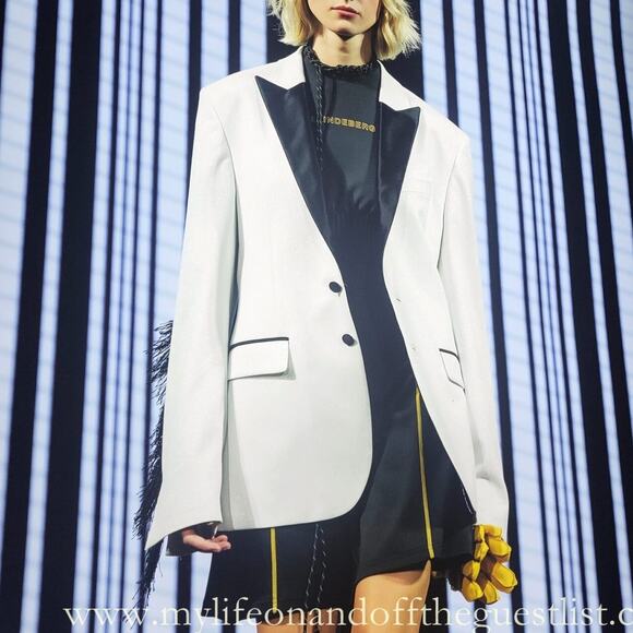 J.Lindeberg Men’s Blazer Western Fringe White Black Rodeo Maximalism Size 48 NWT - Picture 11 of 11